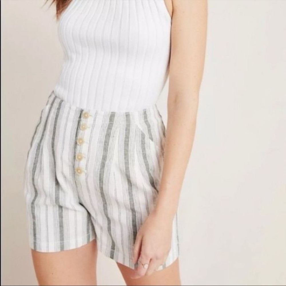 Anthropologie striped button fly short